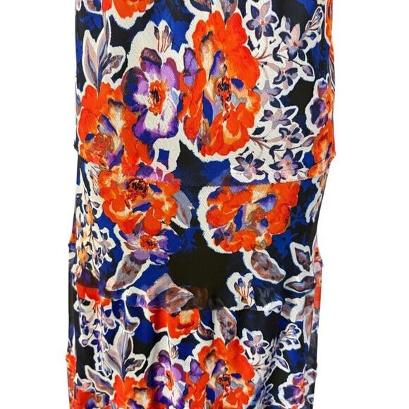 Jones Studio Maxi Floral Sleeveless Chiffon Long Flowy Lined Dress Womens 16W - Picture 6 of 16